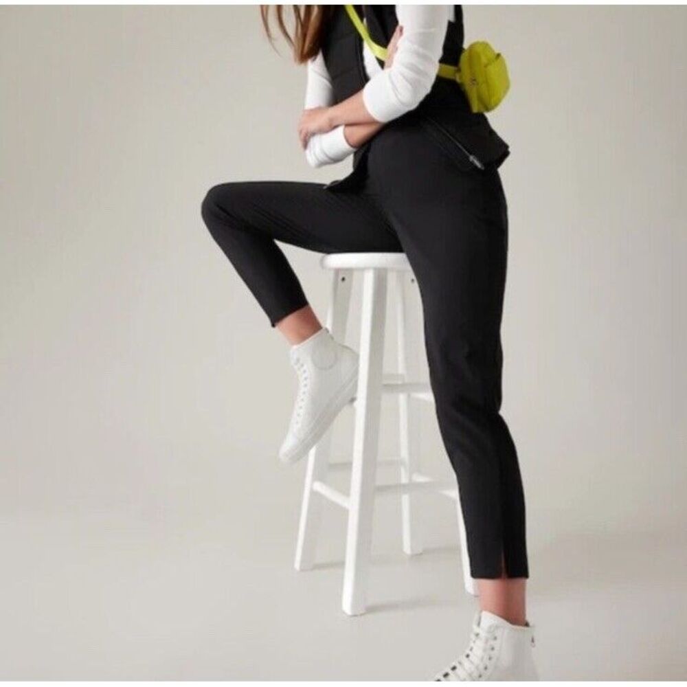 Athleta Brooklyn Ankle Pant Women 8 Black Pull On Comfort Athleisure Lightweight